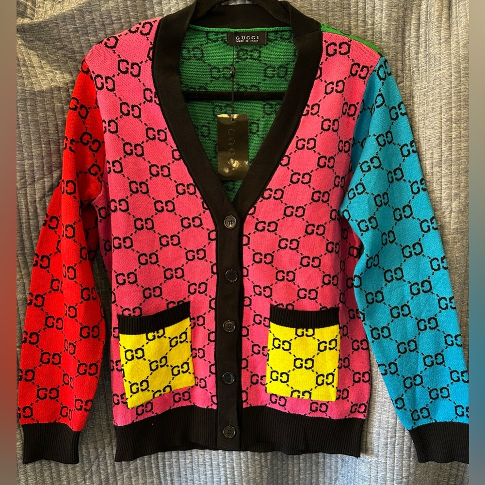Gucci Multicolor Logo Cardigan